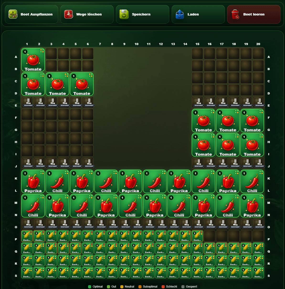 BeetLab Beetplaner mit Tomaten, Paprika, Chili und Zuckermais